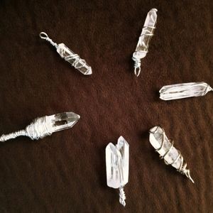 Hand made quartz crystal pendants